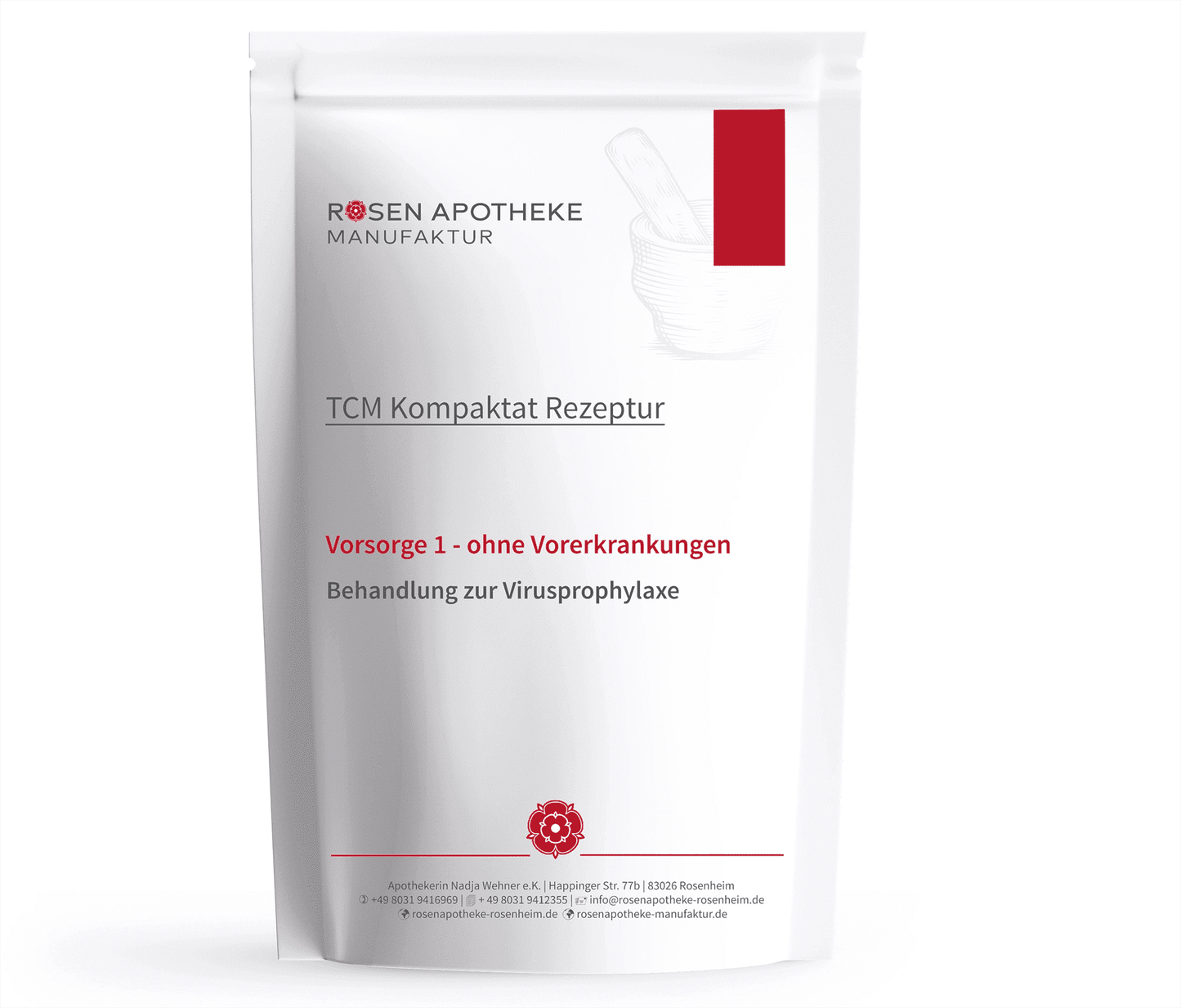 Eine Tüte Vorsorge 1 - ohne Vorerkrankungen von der Rosen Apotheke Manufaktur.